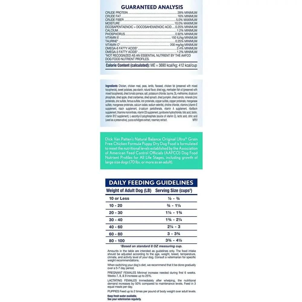 Natural Balance Pet Foods Ultra Grain Free Chicken Good Dry Dog Food Natural Balance CPD