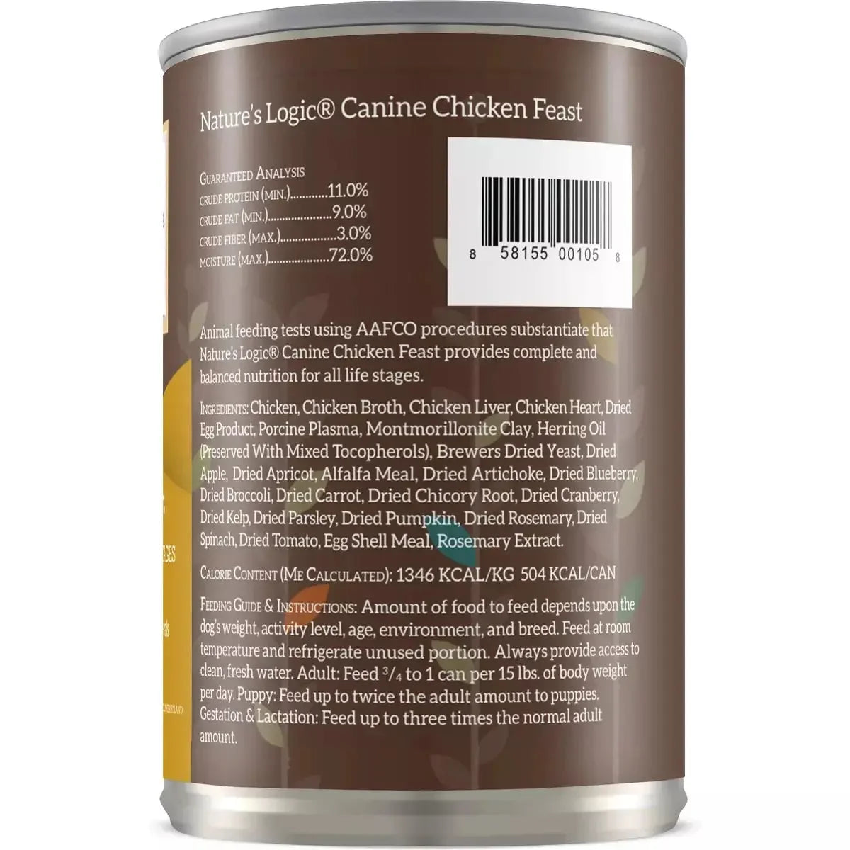 Nature's Logic Canine Chicken Feast Grain-Free Canned Dog Food 13.2 oz case of 12 Nature's Logic