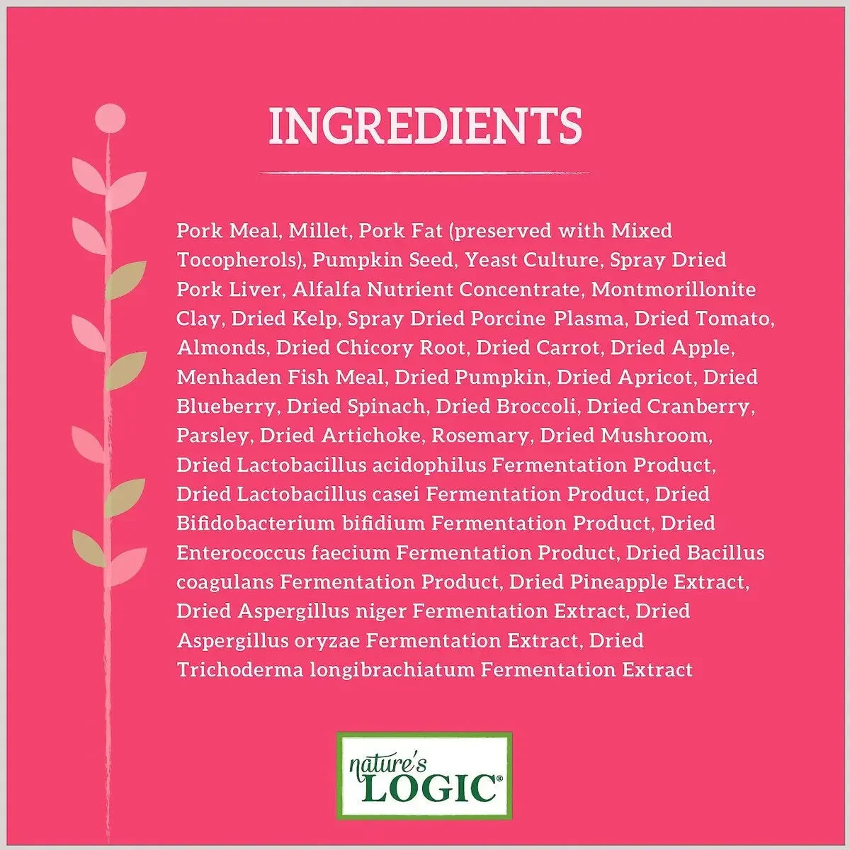 Nature's Logic Canine Pork Meal Feast Dry Dog Food Nature's Logic