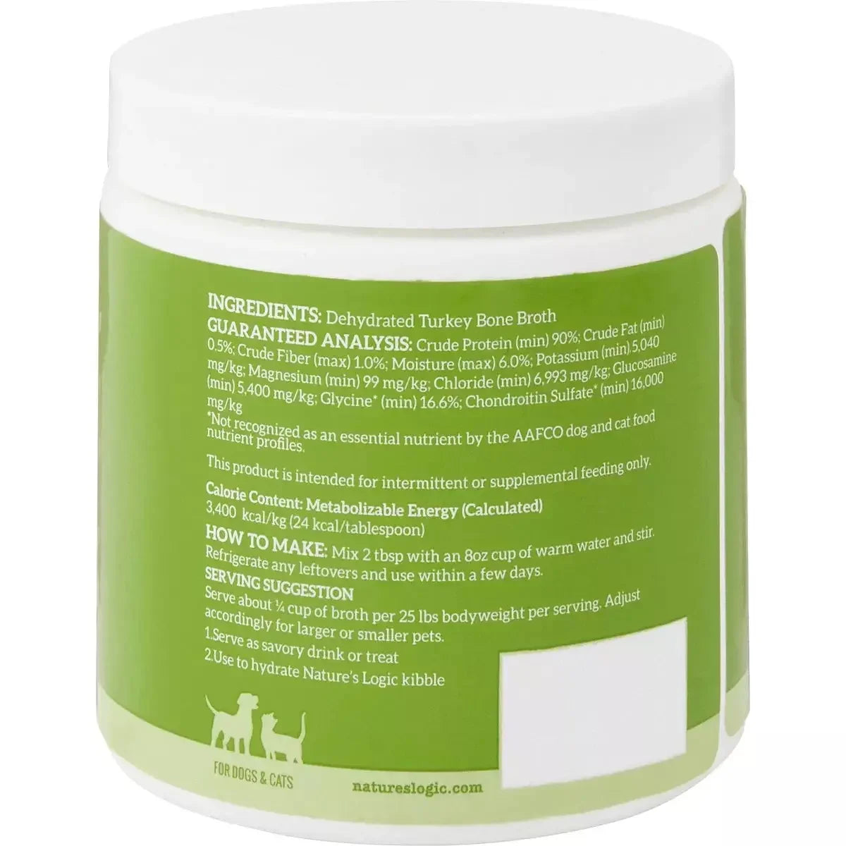 Nature's Logic Dehydrated Turkey Bone Broth Dog & Cat Food Topper 6 oz Nature's Logic