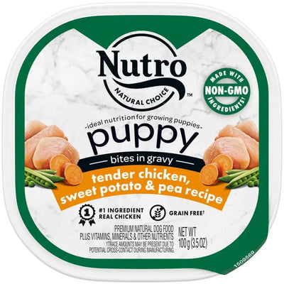 Nutro Products Grain Free Bites in Gravy Puppy Wet Dog Food Tender Chicken, Sweet Potato & Pea Nutro