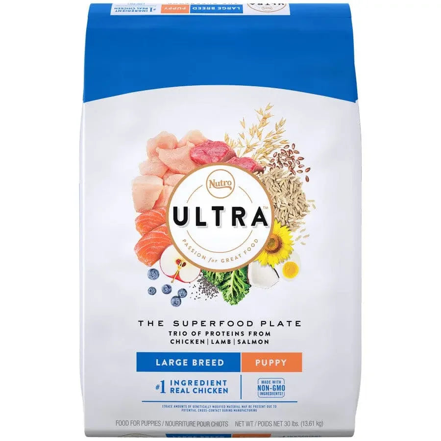 Nutro Products Ultra High Protein Large Breed Puppy Dry Dog Food Chicken, Lamb, and Salmon, 30 lb Nutro