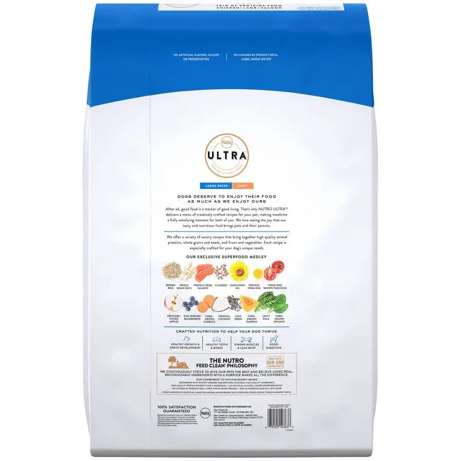 Nutro Products Ultra High Protein Large Breed Puppy Dry Dog Food Chicken, Lamb, and Salmon, 30 lb Nutro