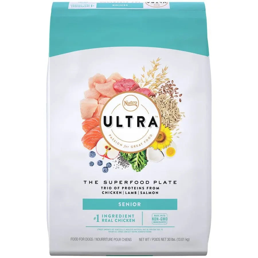 Nutro Products Ultra High Protein Senior Dry Dog Food Chicken, Lamb, and Salmon, 30 lb Nutro