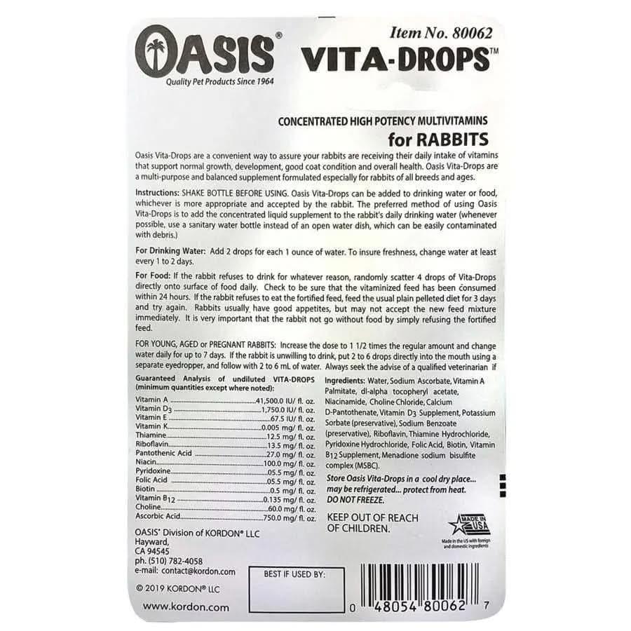 Oasis Vita-Drops High Potential Daily Multivitamin for Rabbits 2 Fl. oz Oasis