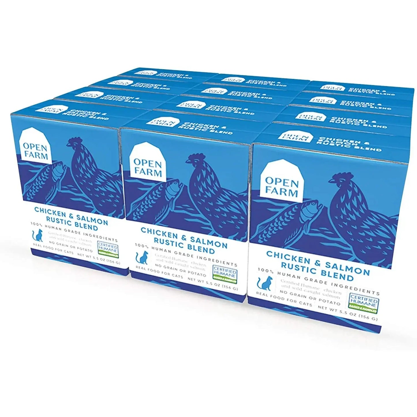 Open Farm® Chicken & Salmon Rustic Blend Wet Cat Dog Food case of 12 Open Farm