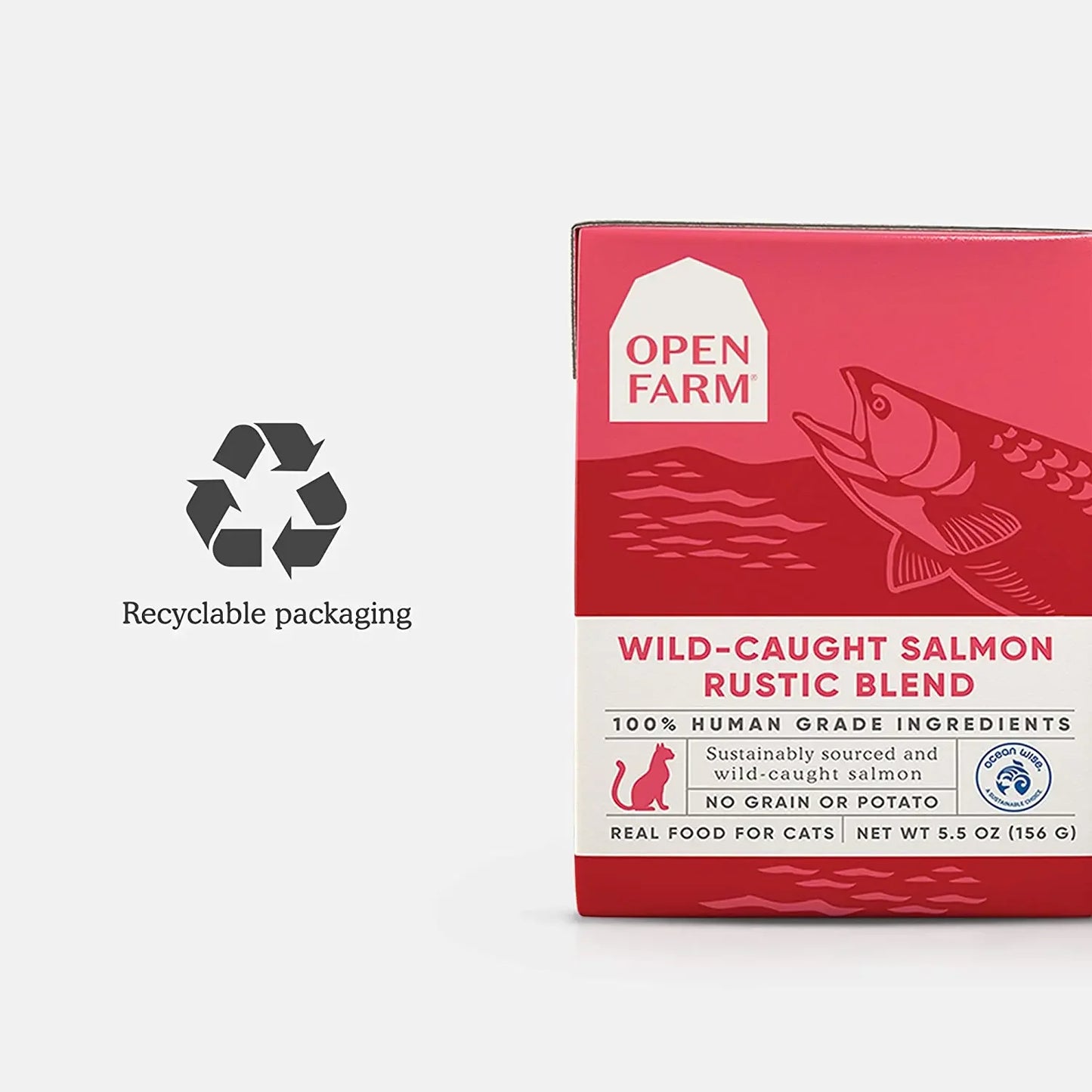 Open Farm® Wild-Caught Salmon Rustic Blend Wet Cat Food 5.5oz case of 12 Open Farm