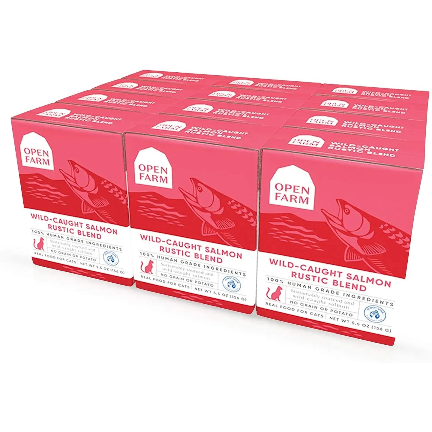Open Farm® Wild-Caught Salmon Rustic Blend Wet Cat Food 5.5oz case of 12 Open Farm