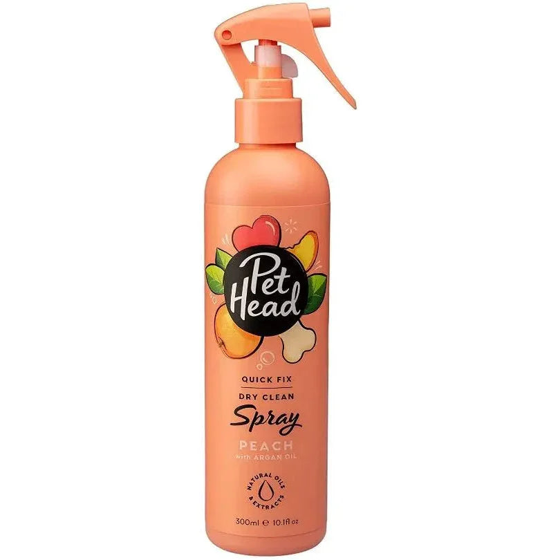 Pet Head Quick Fix Dry Clean Spray for Dogs Peach with Argan Oil Pet Head