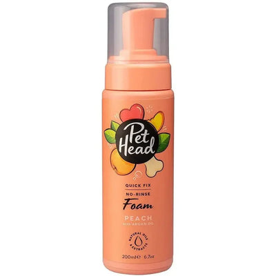 Pet Head Quick Fix No-Rinse Foam for Dogs Peach with Argan Oil Pet Head