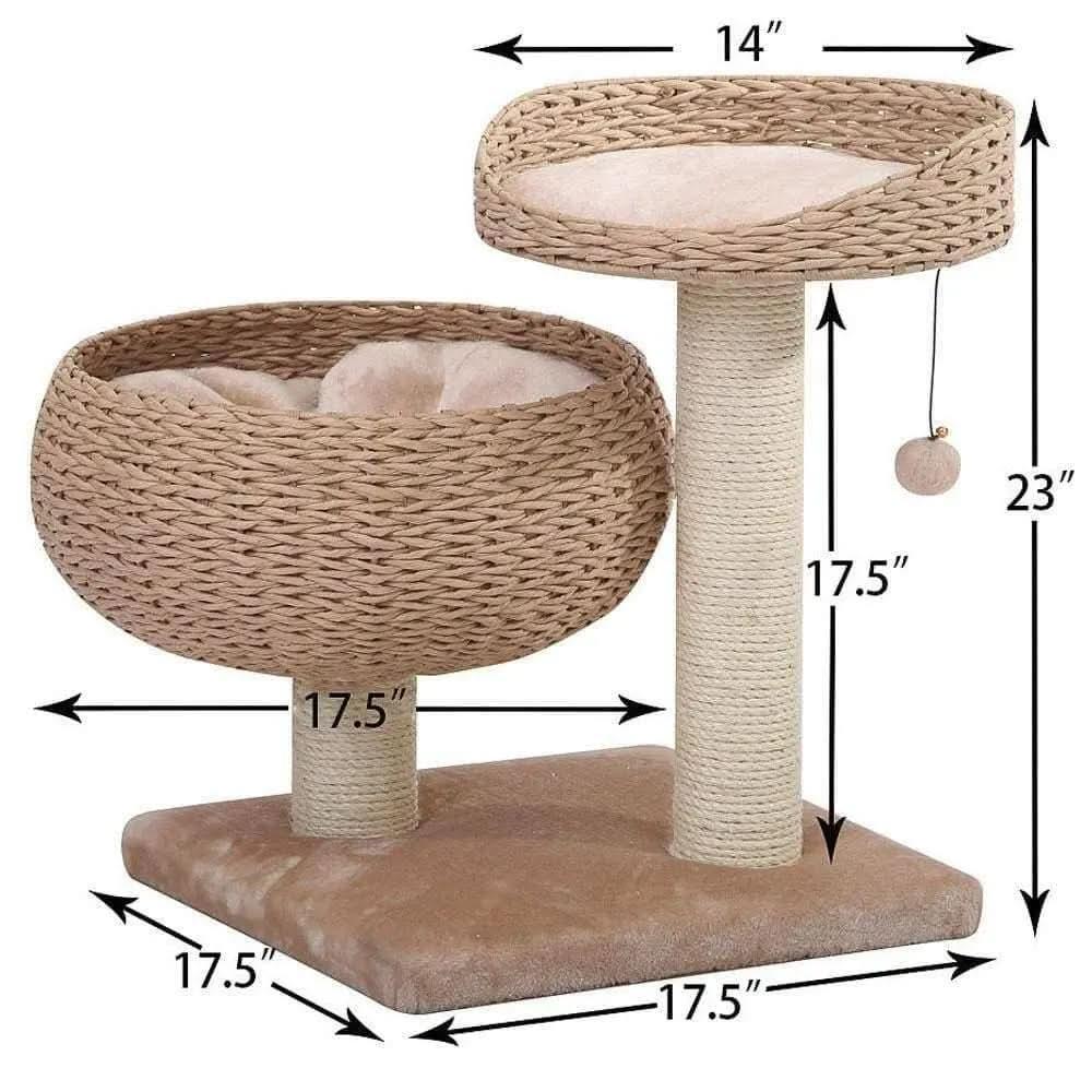 Petpals Cozy Cat Tree with Perch, Bowl, Cushion, and Sisal Scratching Posts PetPals Group