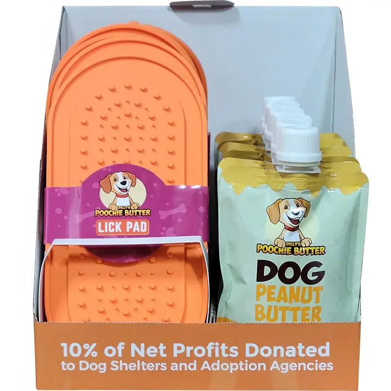 Poochie Butter Squeeze Pack + Lick Pad Oval Poochie Butter