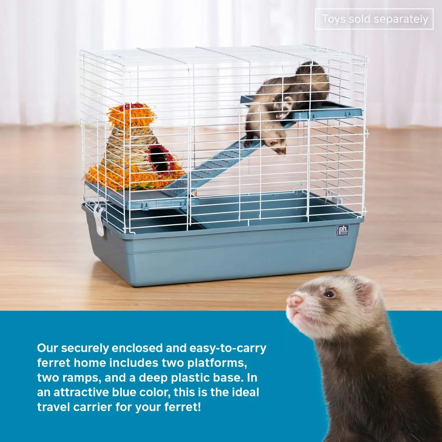 Prevue Pet Products Adult Ferret Home/Travel Cage Blue Base Prevue Pet