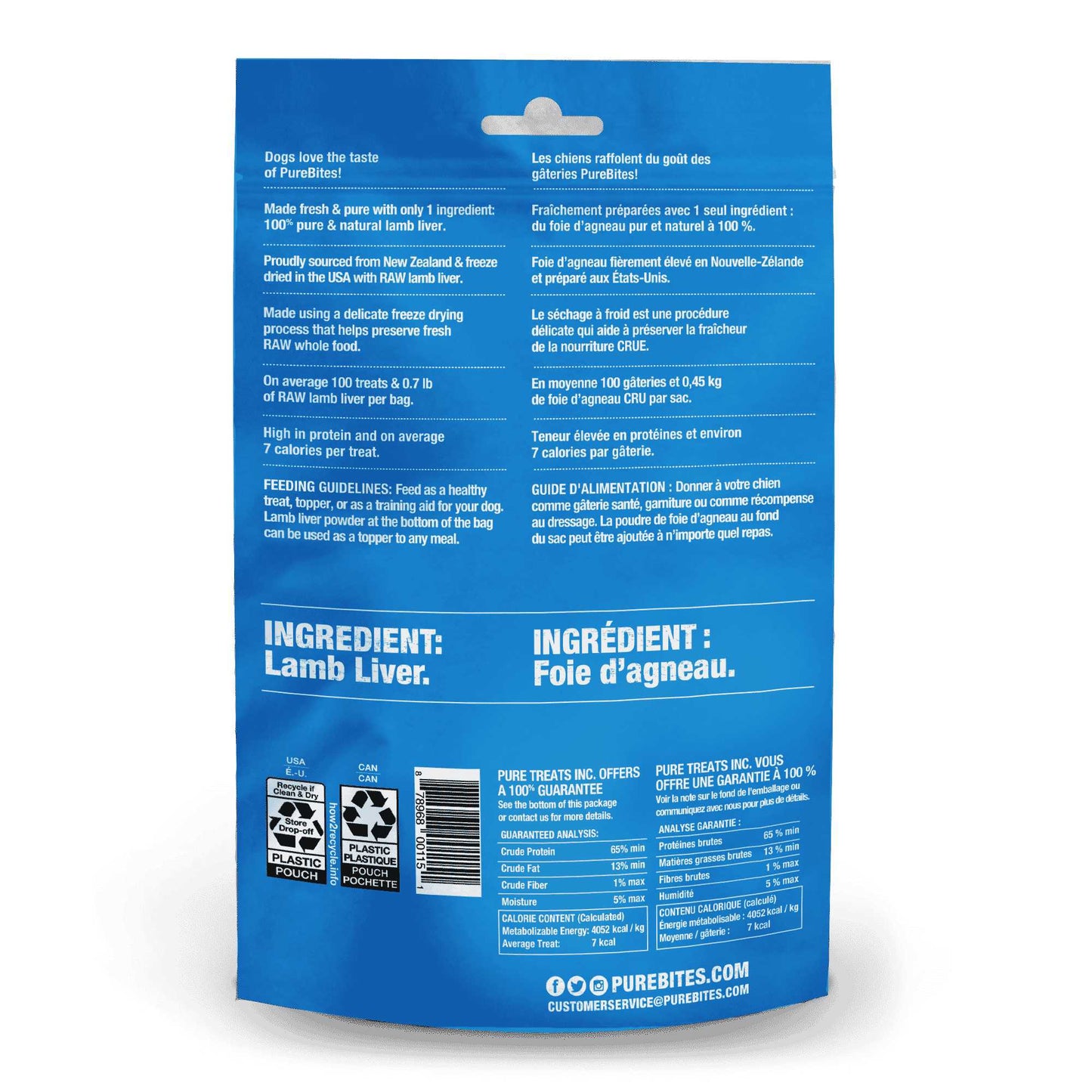 PureBites Lamb Liver Freeze Dried Dog Treats Pure Treats