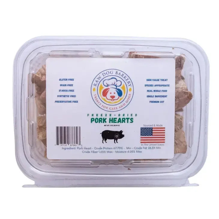 Raw Dog Barkery Pork Hearts Freeze-Dried Dog Treats Raw Dog Barkery