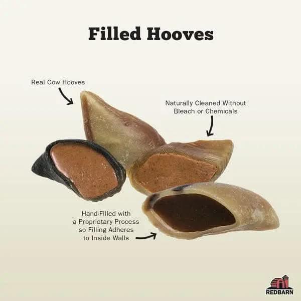 Redbarn Pet Products Filled Hooves Beef Dog Treat 1.8 oz Redbarn
