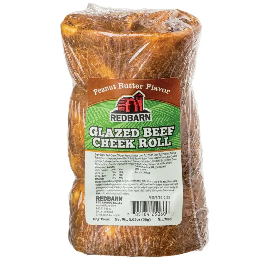 Redbarn Pet Products Glazed Beef Cheek Roll Dog Treat Redbarn