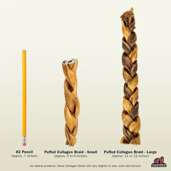 Redbarn Pet Products Puffed Collagen Braid Dog Treats Redbarn