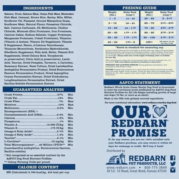 Redbarn Pet Products Whole Grain Ocean Recipe Dog Food Redbarn
