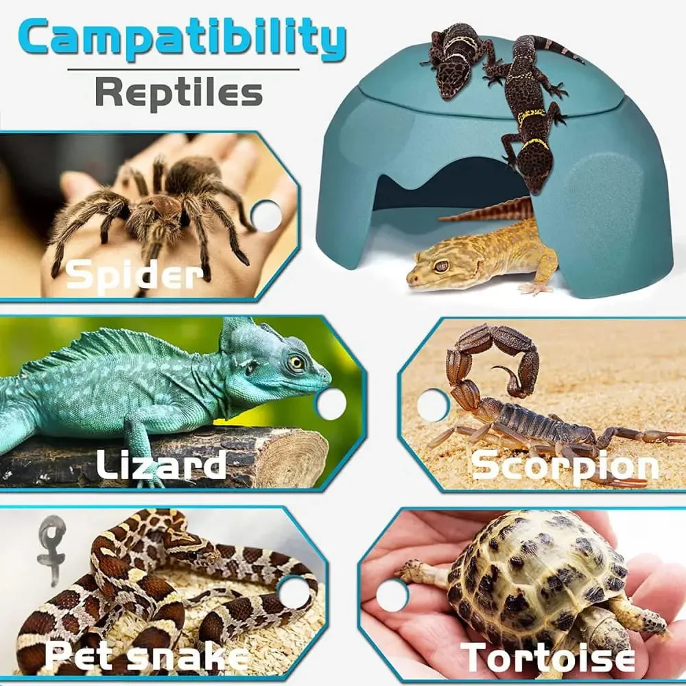 Reptile Hides Humidification Cave Damp Hideout, Suitable For Lizards Leopard Gecko Talis Us