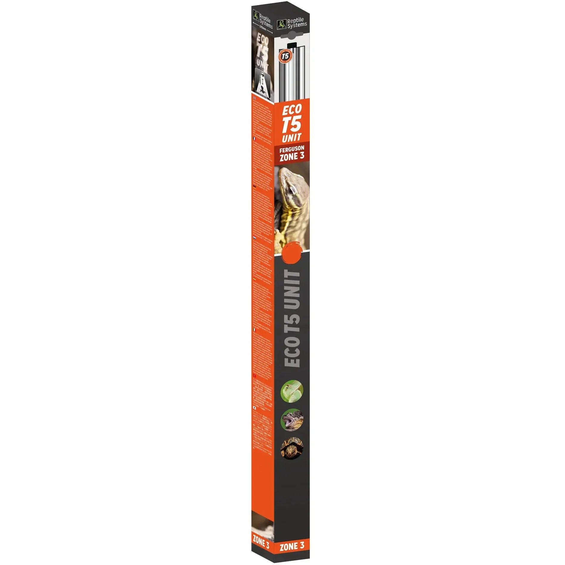 Reptile Systems Full Spectrum UVA & UVB Amphibian & Reptile Lighting T5 Light Fixture Zone 3 Lamp 12% Reptile Systems