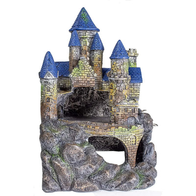 Reptology Castle Hide-Away & Lizard Lounger Bridge Reptile Habitat Decorations Reptology