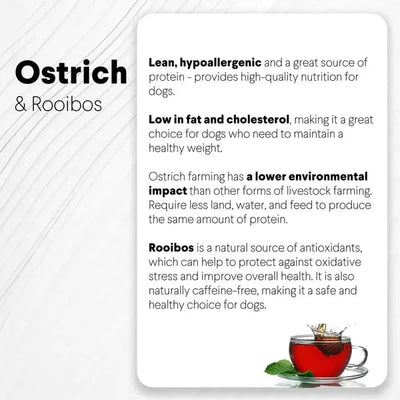 Savannah - Hypoallergenic Ostrich Sausages. Dog Treats with Skin Soothing Rooibos Savannah Pet Food