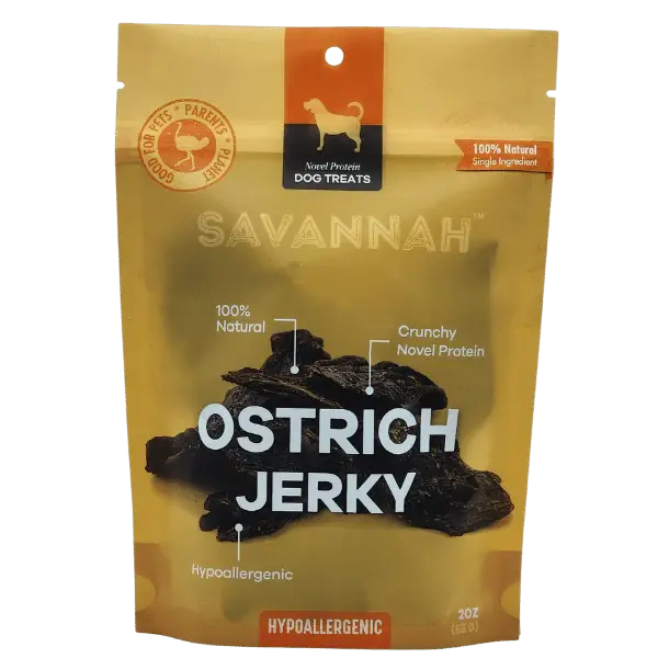 Savannah - Tasty Ostrich Jerky. Protein & Iron-rich, Natural Dog Chew Treat Savannah Pet Food
