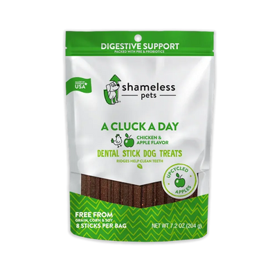 Shameless Pets A Cluck A Day (Pre/Probiotic) Dental Sticks Dog Treats Shameless Pets