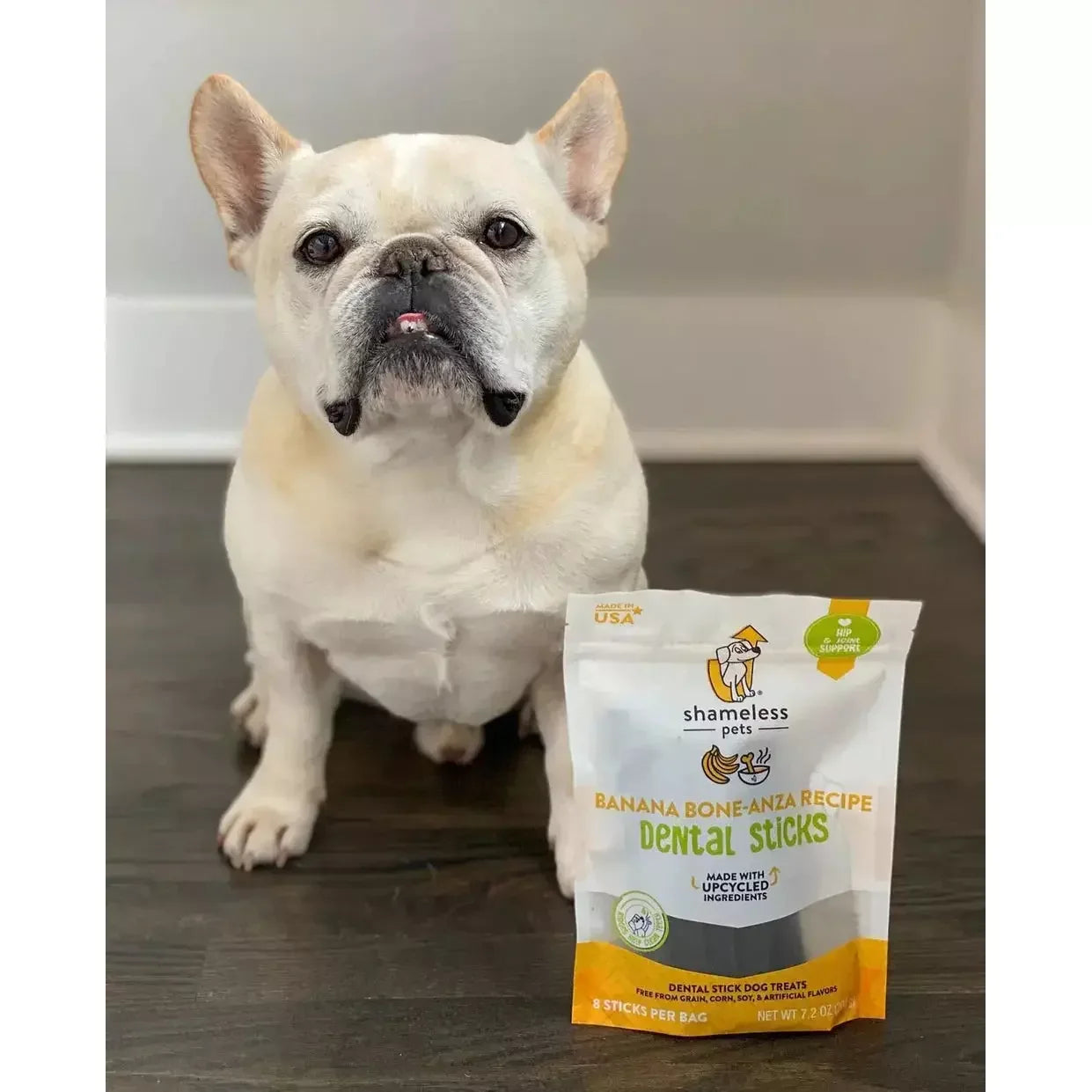 Shameless Pets Banana Bone-anza Dental Sticks Dog Treats Shameless Pets