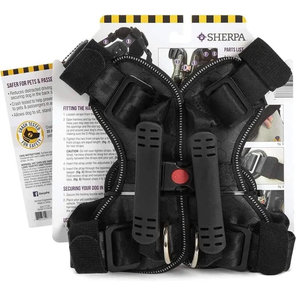 Sherpa's Pet Trading Company Crash Tested Seatbelt Safety Dog Harness Black Sherpa's Pet Trading Company CPD