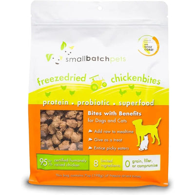 Smallbatch Pets Freeze-Dried Chicken Bites for Dogs & Cats, 7 oz, Smallbatch Pets