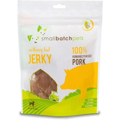 Smallbatch Pets Premium Pork Jerky Treat for Dogs and Cats, 4 oz Smallbatch Pets