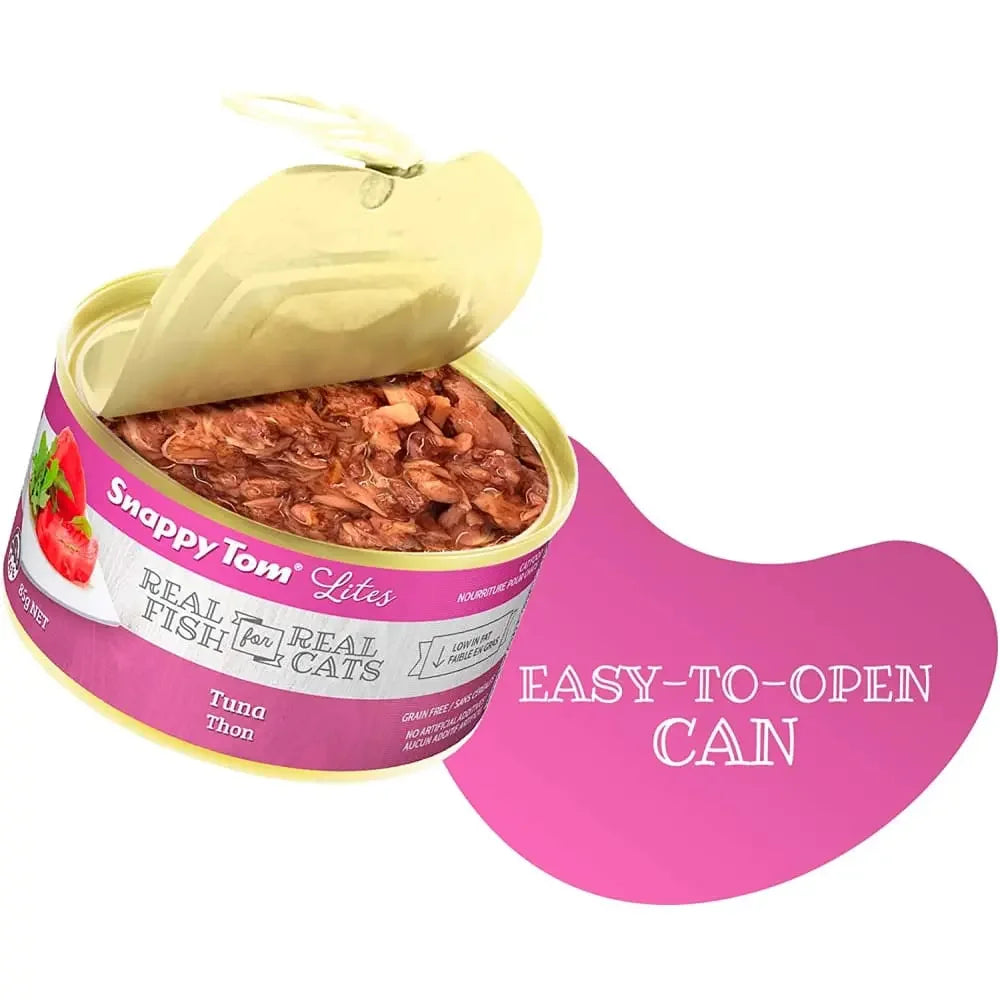 Snappy Tom Lites Tuna Flavor Canned Cat Food 24/3oz Snappy Tom