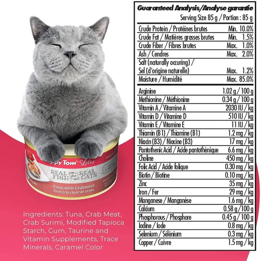 Snappy Tom Lites Tuna with Crabmeat Canned Cat Food Snappy Tom
