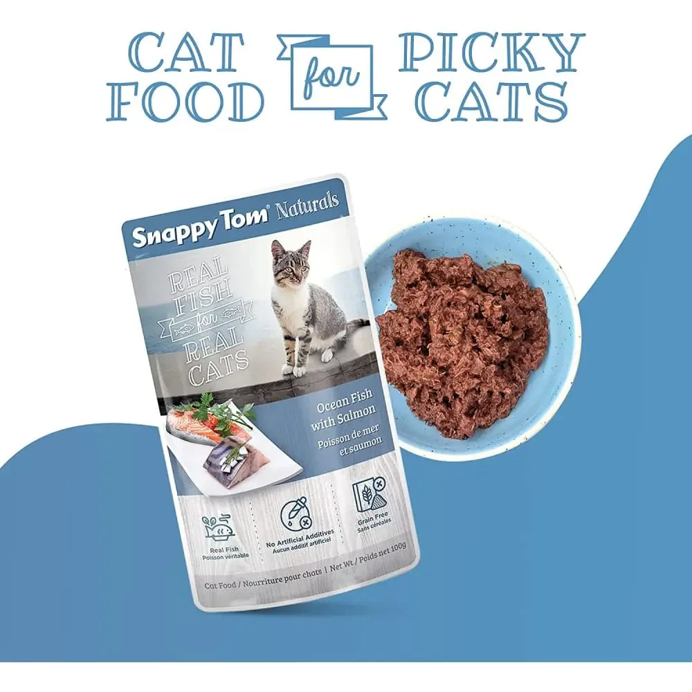 Snappy Tom Naturals Ocean Fish with Salmon Wet Cat Food 12/3.5oz Snappy Tom
