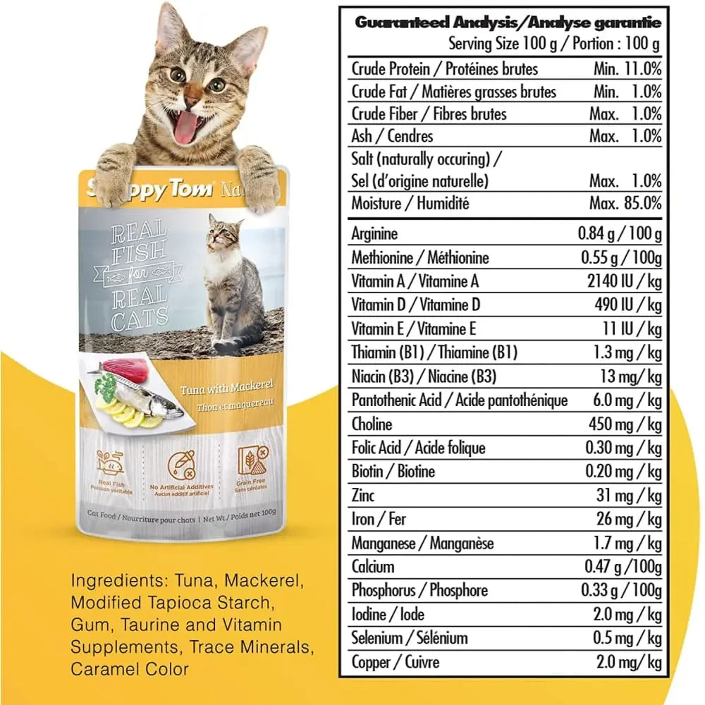 Snappy Tom Naturals Tuna with Mackerel Wet Cat Food 12/3.5oz Snappy Tom