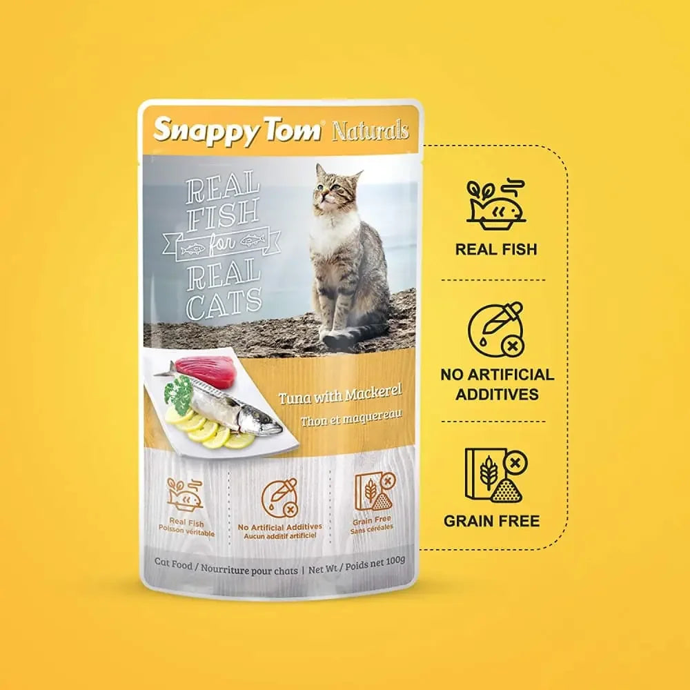 Snappy Tom Naturals Tuna with Mackerel Wet Cat Food 12/3.5oz Snappy Tom