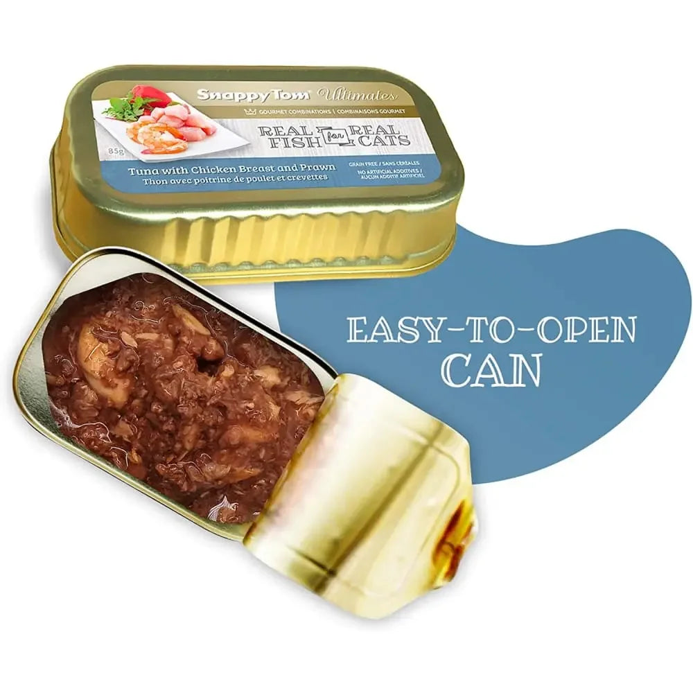 Snappy Tom Ultimates Fresh Tuna with Chicken Breast and Prawn Canned Cat Food 12/3oz Snappy Tom