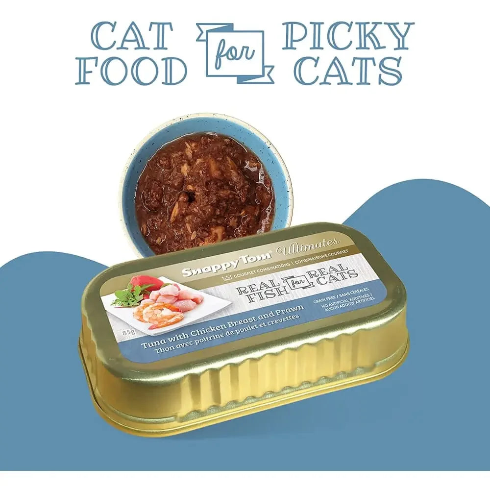 Snappy Tom Ultimates Fresh Tuna with Chicken Breast and Prawn Canned Cat Food 12/3oz Snappy Tom