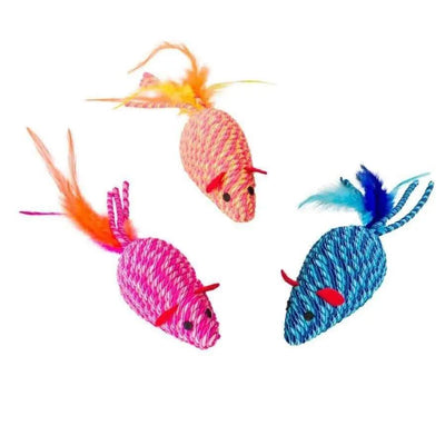 Spot Elasteeez Mouse & Feathers Cat Toy Assorted Spot CPD