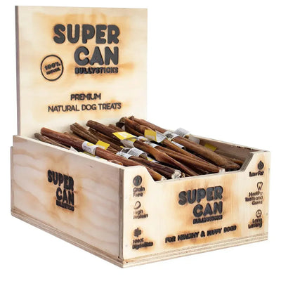 Supercan 12 inch Standard Odor Free Bully Sticks Case of 50 Supercan