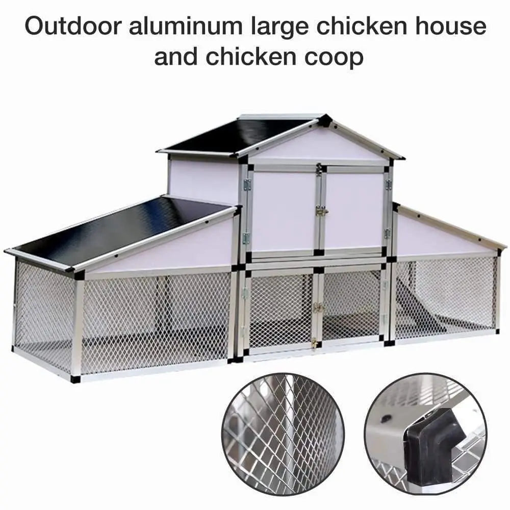 Talis New Large Metal Chicken Coop Walk-in Poultry Cage Chicken Run House for Outdoor Farm Heavy Talis Us