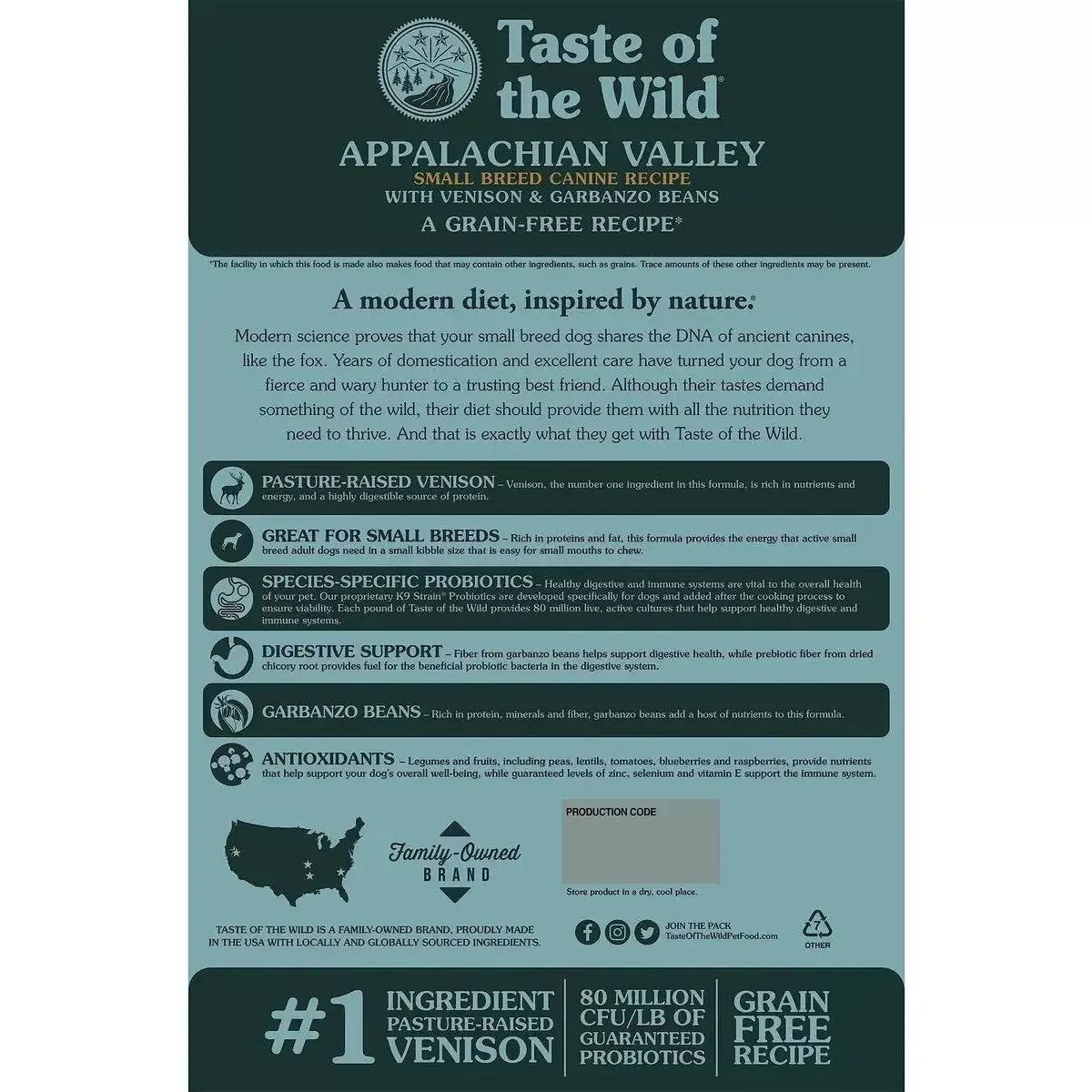 Taste of the Wild® Appalachian Valley® Venison and Garbanzo Beans Small Breed Canine Recipe Dry Dog Food Taste of the Wild®