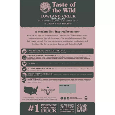 Taste of the Wild® Lowland Creek® Grain Free Roasted Quail and Roasted Duck Feline Cat Food Taste of the Wild®