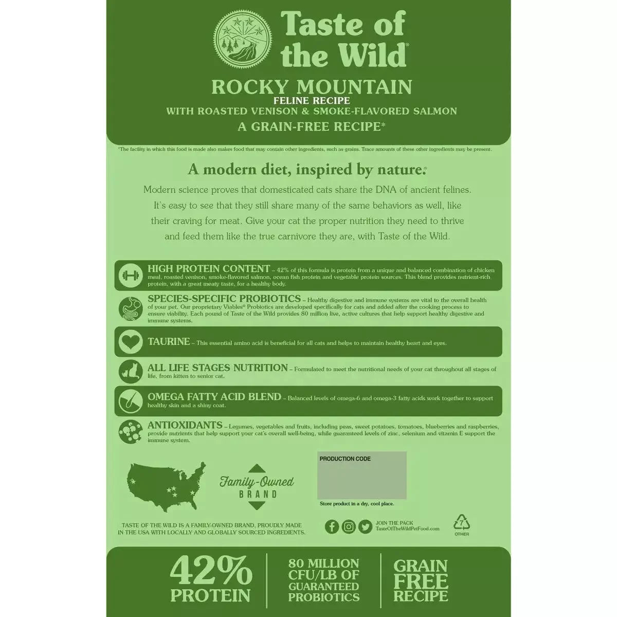 Taste of the Wild® Rocky Mountain® Grain Free Feline With Roasted Venison & Smoked Salmon Recipe Cat Food Taste of the Wild®