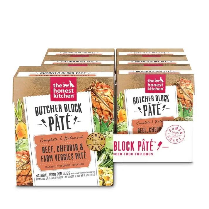 The Honest Kitchen Butcher Block Pate: Beef, Cheddar & Farm Veggies Pate Wet Dog Food 6/10.5oz The Honest Kitchen