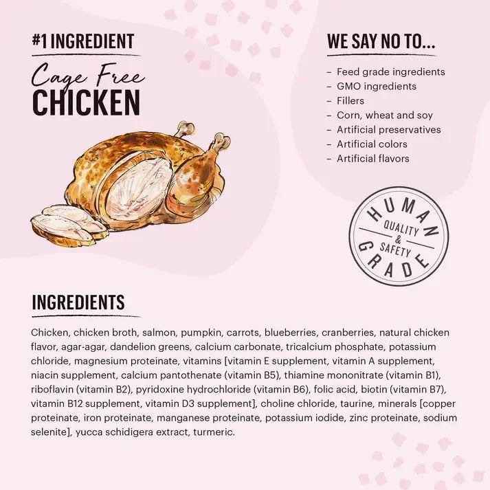 The Honest Kitchen Grain Free Minced Chicken & Salmon in Bone Broth Gravy Wet Cat Food 12/5.5oz The Honest Kitchen