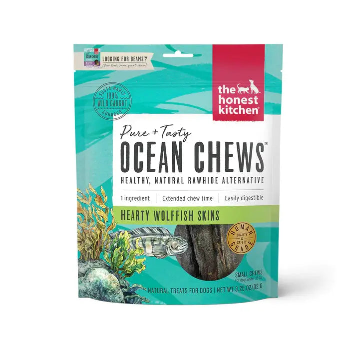 The Honest Kitchen Ocean Chews Hearty Wolffish Skins Dog Treats The Honest Kitchen