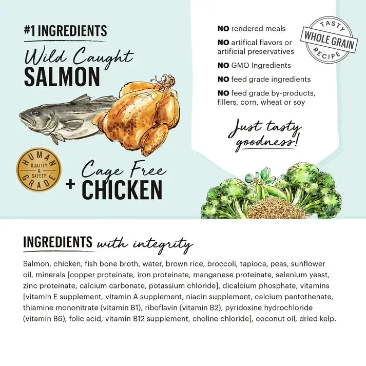 The Honest Kitchen One Pot Stews: Simmered Salmon & Chicken Stew with Brown Rice & Broccoli Wet Dog Food 6/10.5oz The Honest Kitchen